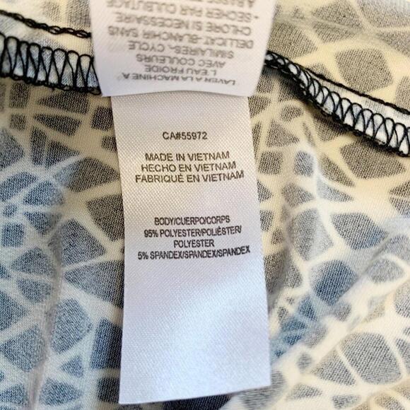 Laundry by Design Women's 8 Black White Geometric Print Wrap Midi Dress Cocktail - Picture 8 of 9